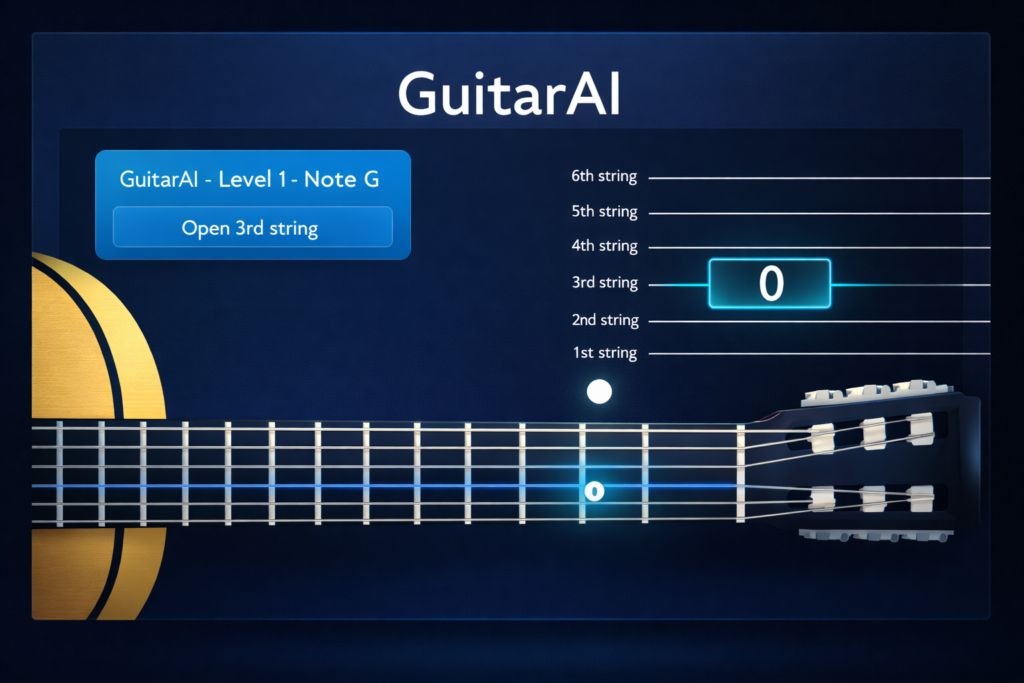 GuitarAI riconoscimento note chitarra in tempo reale